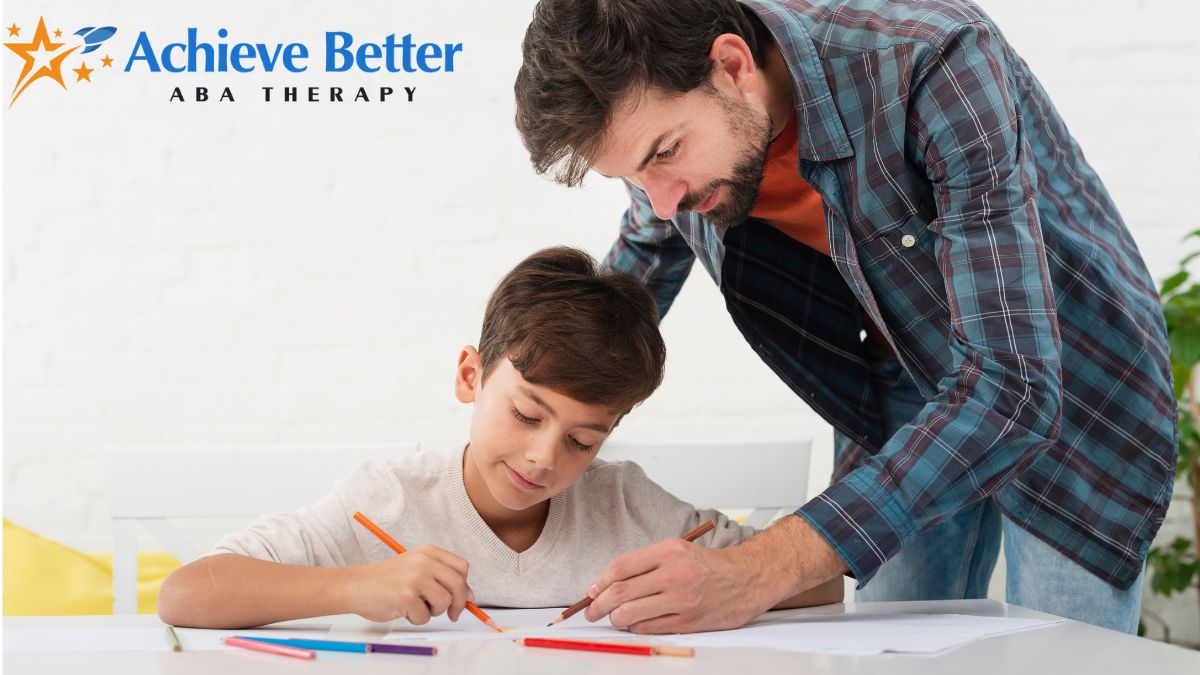 Positive reinforcement in autism therapy, with a child receiving guided training to encourage positive behavior.